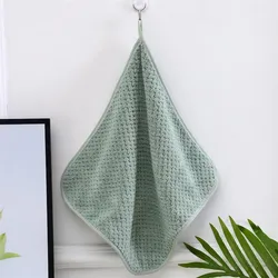 High Density Small Hand Towel 30x30cm Pineapple Hanging Kitchen Cleaning Towel Handkerchief Solid Color Washing Cleaning Towel