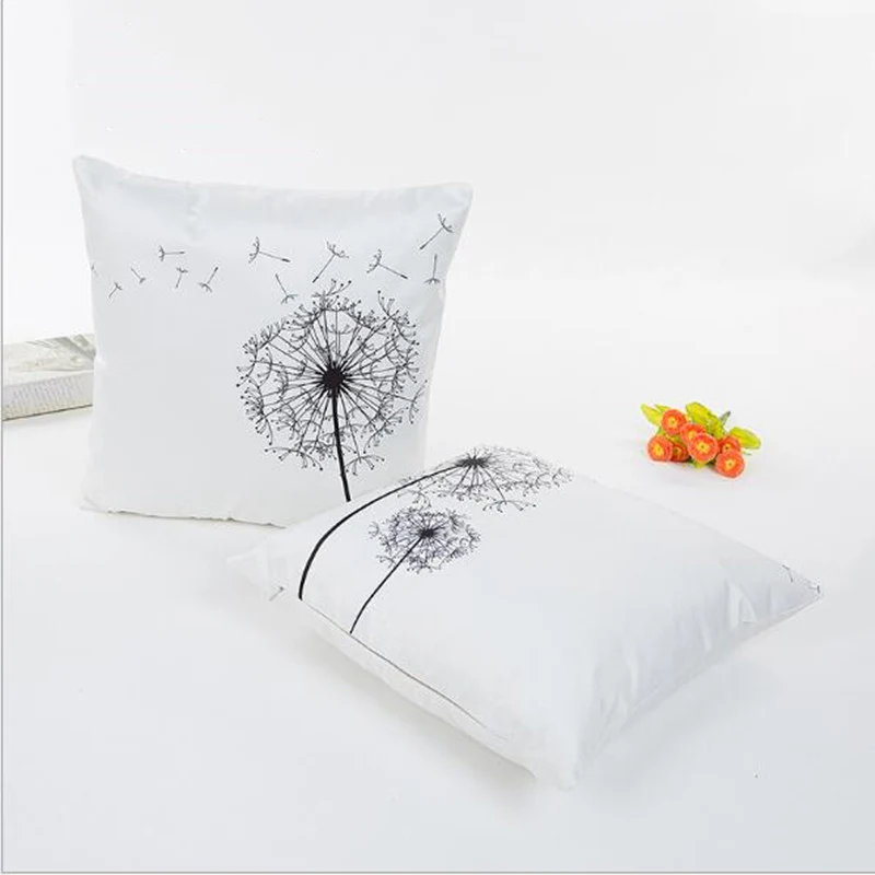 New design dandelion small fresh car Pillow Black and white fashion Home Furnishing original lovely sofa cushion pillow