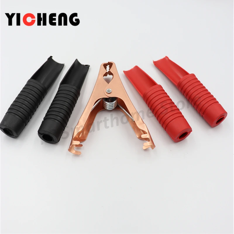 2Pcs red 2Pcs black 90MM Car battery fire clips High current alligator clips Large emergency battery clips Wire clips 100A