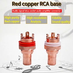 YYAUDIO DIY Set of 4 Quality Rca Plug red copper plated RCA Plug Socket Connectors YY-816-U for CD Player Free Shipping