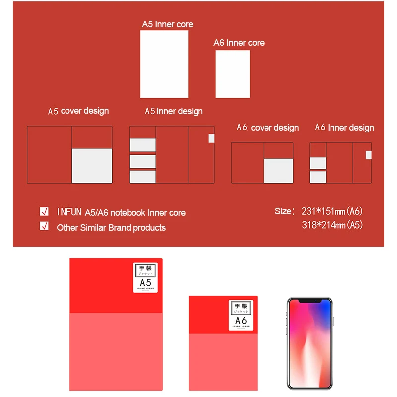 Fromthenon-Macaron PVC PleCover, Notebook Protect Covers, License Shell, Inner Core Accessrespiration, Midori 00-BO, A6A5