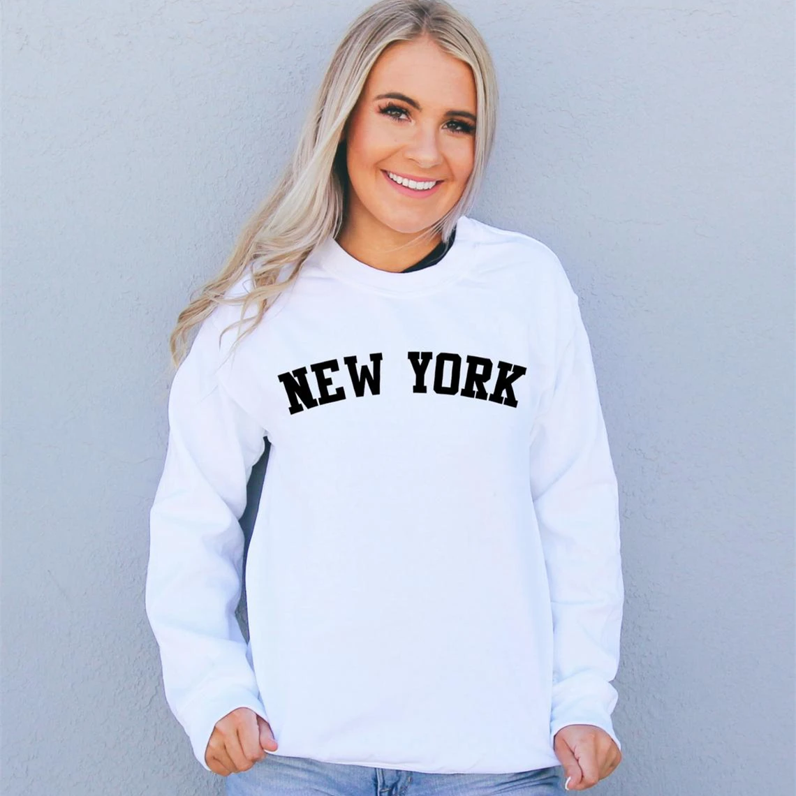 

2021 New York Sweatshirt East Coast Jumper Fleece Pullover Women Hoodies Casual Fall Outfit Tumblr Tops