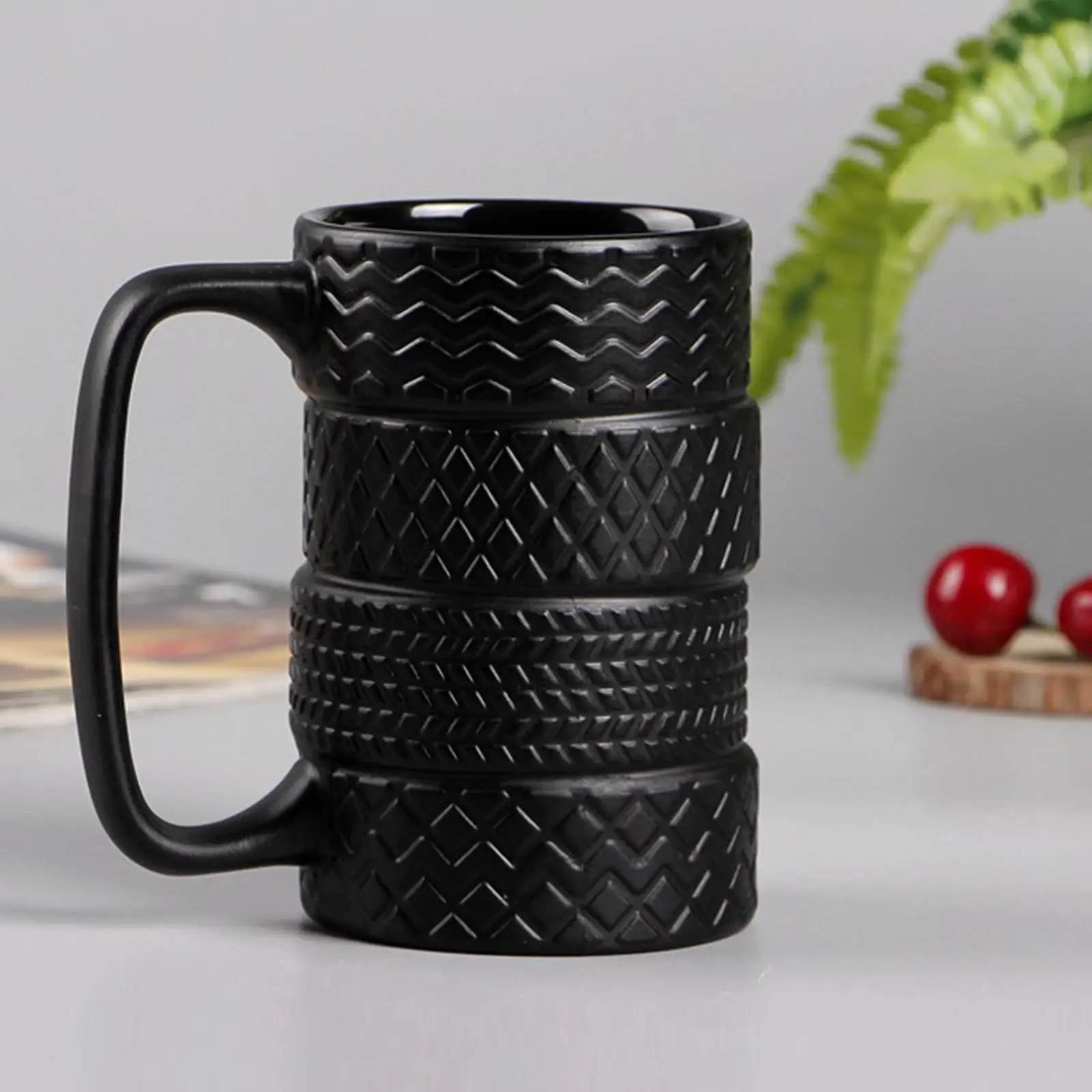 Ceramic Tyre Tire Coffee Mug Car Mug Morning Cup Juice Milk Mugs for Birthday Holiday Gifts Coffee Cups Wheel Coffee Mug Desk