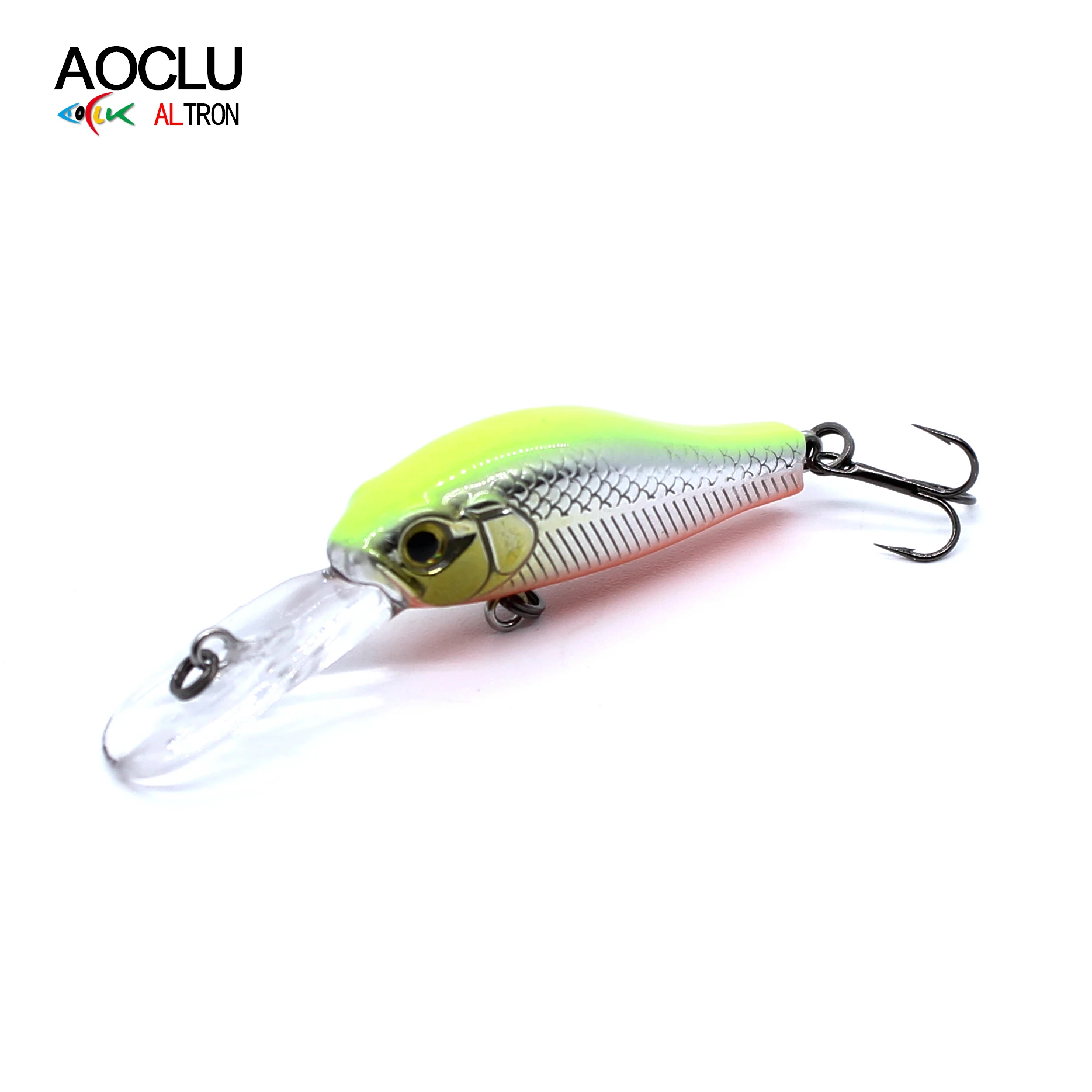 AOCLU-Floating Minnow Lure, Hard Bait, Wobbler, Crank, Jerkbait, Bass, Fresh Salt Water, 14 # VMC Hook, 35mm, 2.5G, 1.2m