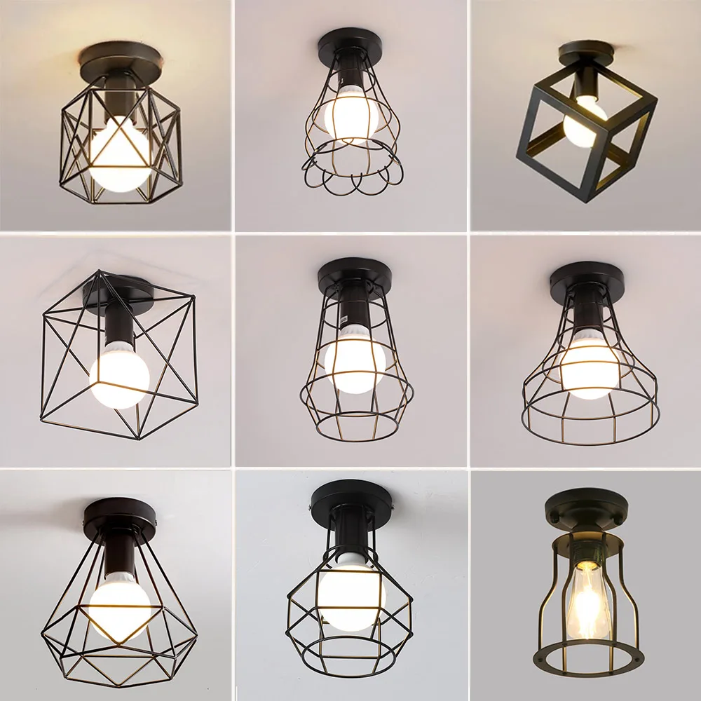 Plafonnier Industriel Rétro Vintage au Design Moderne, Luminaire Décoratif d'NikIdéal pour un Salon, une Chambre à Coucher, une Cuisine, un Couloir ou un Restaurant