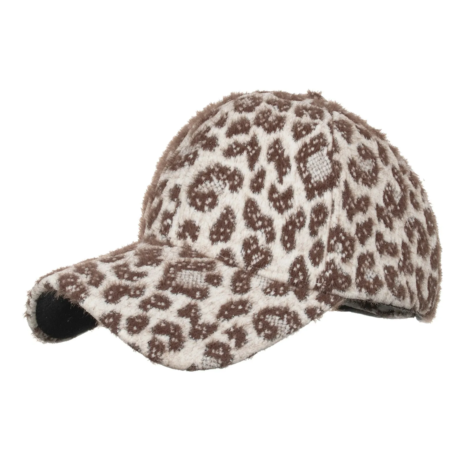 Winter Women Men Plush Keep Warm Leopard Printed Adjustable Baseball Cap Outdoor Casual Visors Hip Hop Hat Snapback Sun Hat#p3