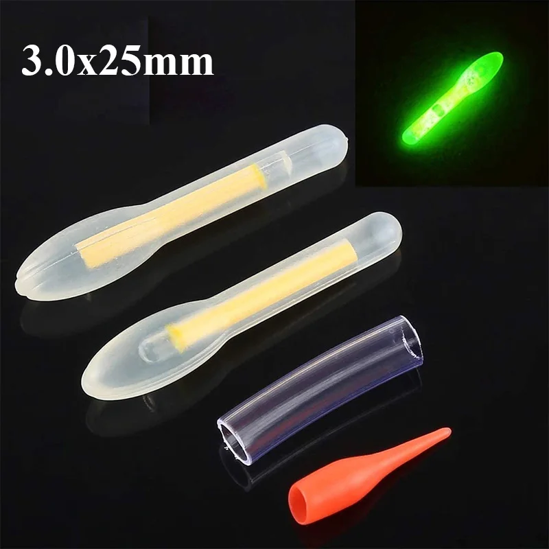 10PCS/5Bags Fishing Float Light Stick Bulb Shape Fluorescent Lightstick Night Fishing Glow Sticks for Bobbers Rod Bell Alarm