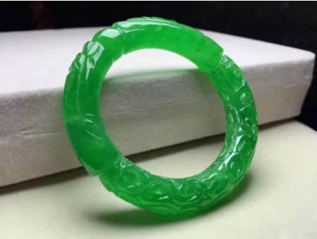 Naturalny Myanmar zielonego jadeitu bransoletka ręcznie rzeźbiony smok bransoletki z jadeitu jade jadeit bransoletki jade biżuteria bransoletka