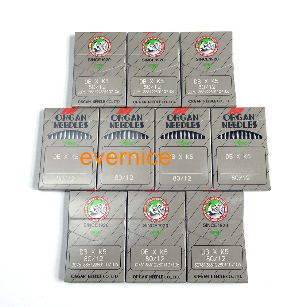 100 ORGAN DBXK5, DB-K5 Round Shank Needles for TAJIMA BRUDAN ZSK Embroidery Machine