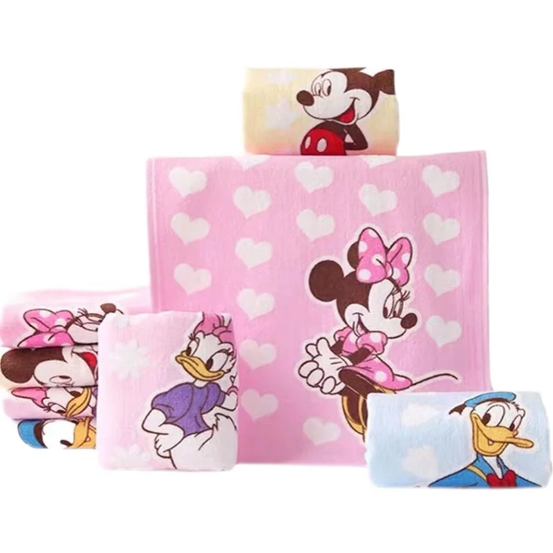 Disney Minnie Mickey Mouse Towel Cartoon Donald Duck Adult Boy Girl Kids Soft Water-Absorbing Quickdrying Face Towel 25X50CM