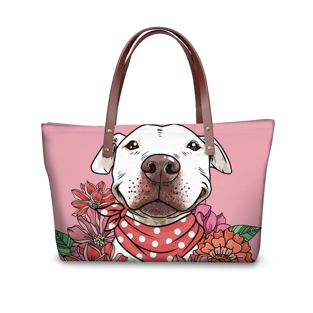 Original Fashion PU Leather Women Shopper Pit Bull Terrier Designer Bag Canada Handbags for Women Casual Tote