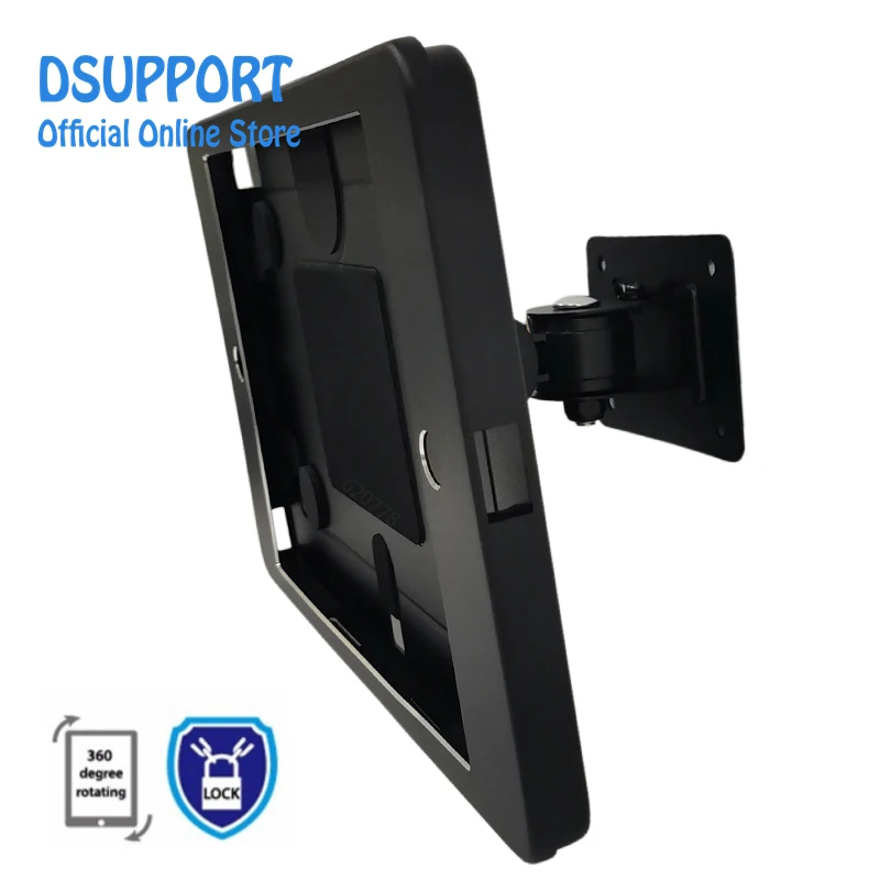 For 10.2 inch iPad 7th 2019/8th 2020/9th 2021 Anti-theft wall mount bracket tablet pc lock holder support full motion angle