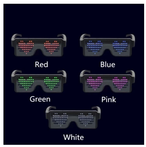 Lunettes ociamiques Électroluminescentes à LED, Accessoires de Spectacle de Scène, Cadeau d'Anniversaire