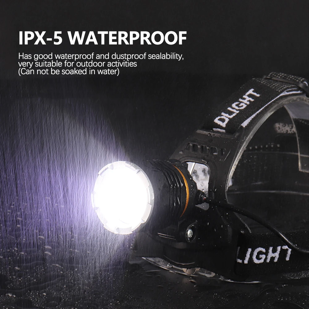 USB Rechargeable XHP50 LED Headlamp Powerful Headlight Sensor Head Torch Waterproof 18650 Fishing Lantern Zoom Camping Lights