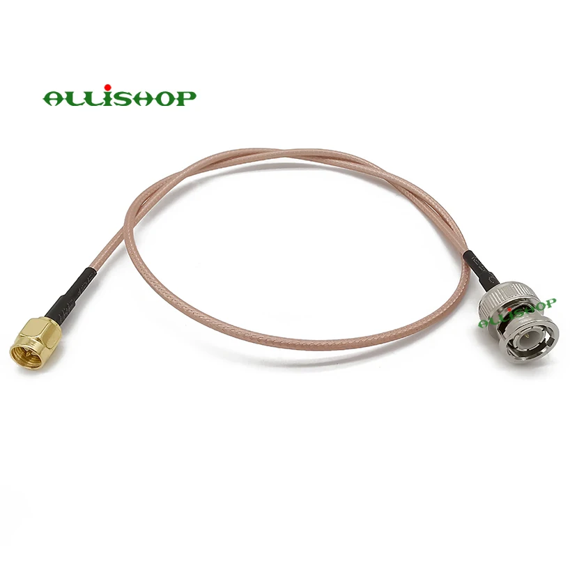 ALLISHOP SMA Male To BNC Male RG316D Double Shield Silver 50 Ohm Coaxial cable BNC Plug to SMA Plug RF Cable 1/3/6/9/12/15M