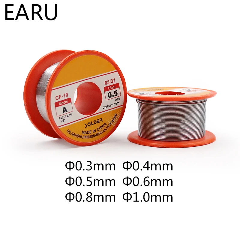 Solder Wire 0.3/0.4/0.5/0.6/0.8/1.0mm Diam 60/40 63/37 Clean Rosin Core Welding Tin Lead Solder Iron Wire Reel Soldering Tools