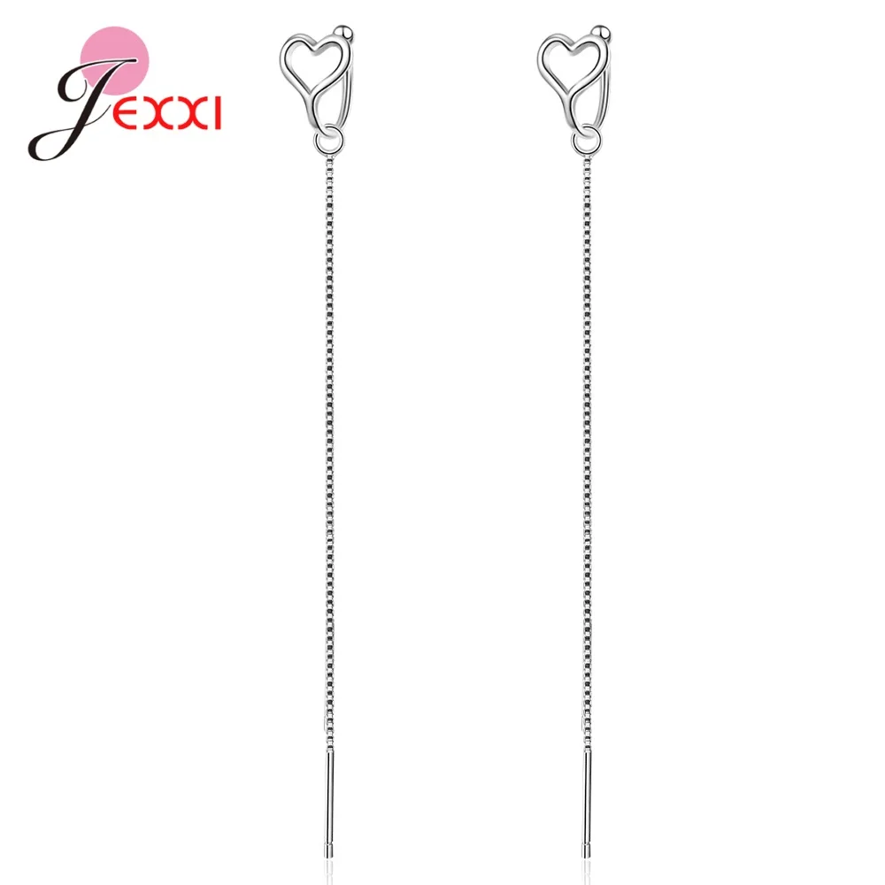 New Arrival Long Tassel Pendnat 925 Sterling Silver Earrings For Women Girls Fast Shipping Wedding/Engagement Party Jewelry