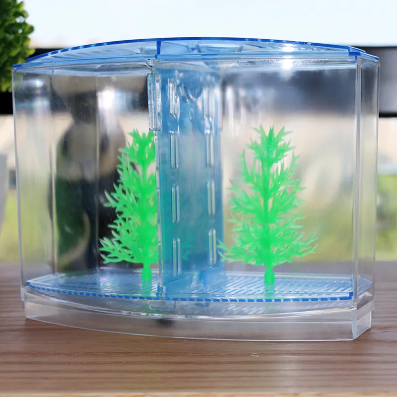 Novel and Funny Toy Creative Fish Tank Isolation Box White Acrylic Aquarium Special Tank for Fighting Fish Tabletop Decoration