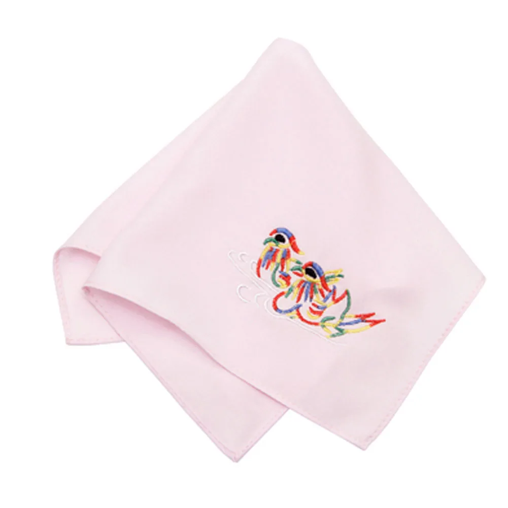 2Pcs Women Hankies Embroidered Flower Hanky Floral Assorted Ladies Girl Handkerchief Fabrics Accessories A2