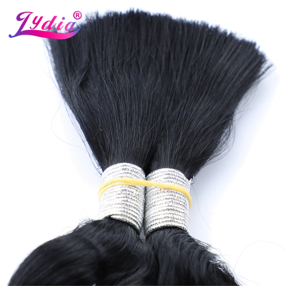 Lydia-extensiones de cabello sintético ondulado para mujer, mechones de pelo rizado sin trama, de 18 a 24 pulgadas, 1 piezas, 1B, Color a granel