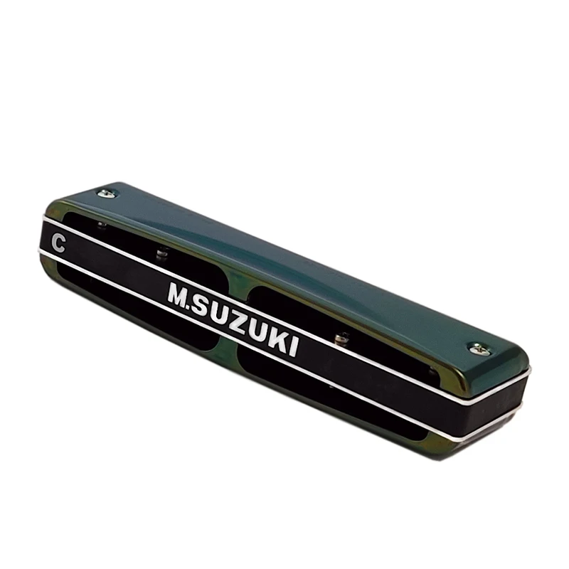 Suzuki Olive – Harmonica Diatonic, 10 trous, bleu harpe, clé de C Olive vert, qualité professionnelle, Instruments de musique japonais C20