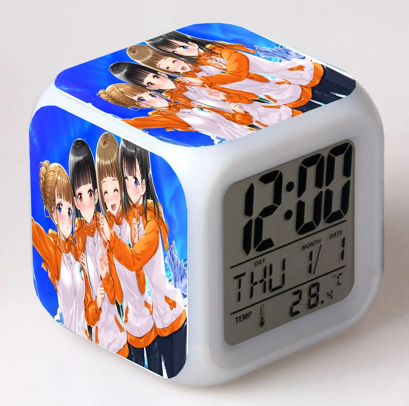 Цифровой будильник с мультяшным рисунком, 7 цветов