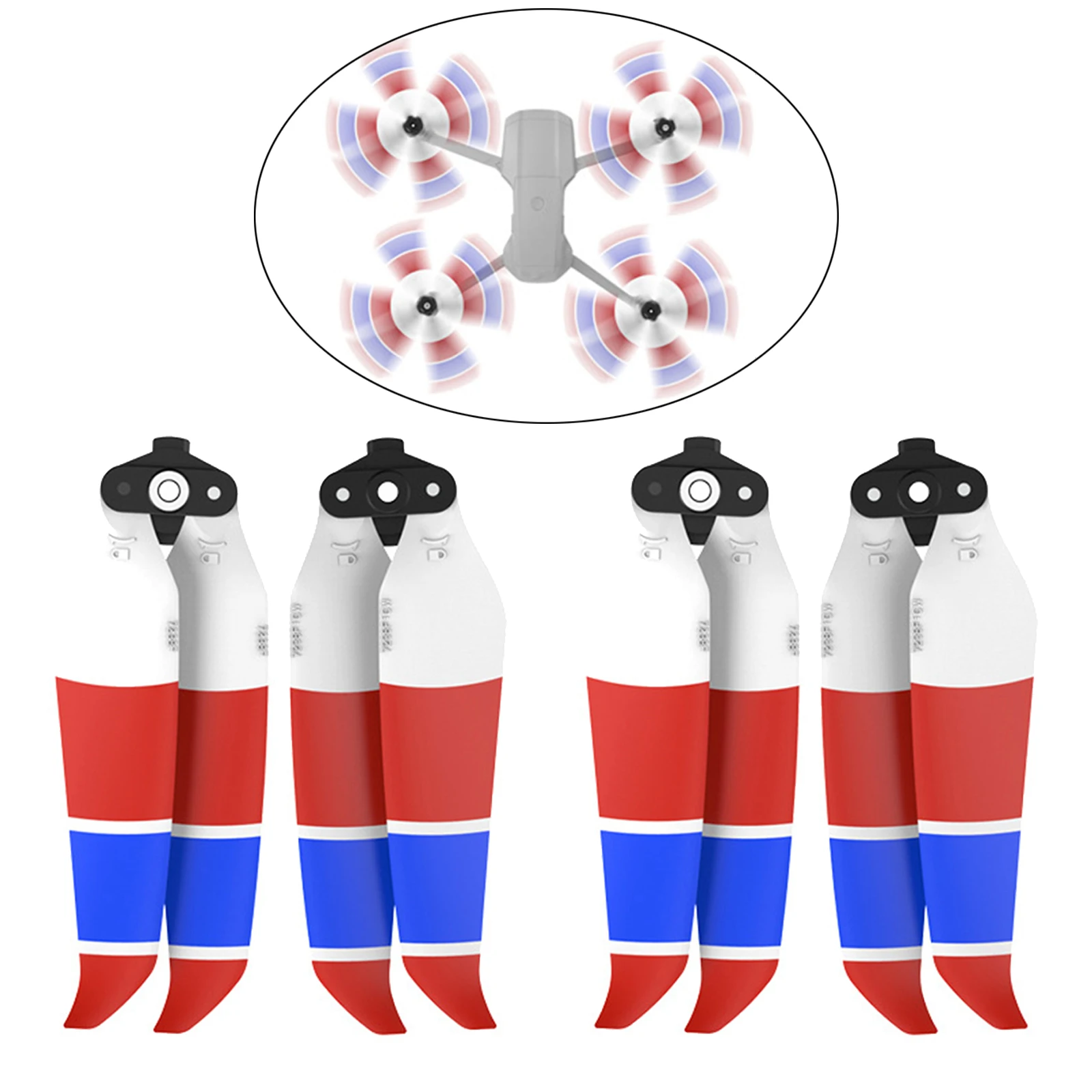 2 Pasang Baling-Baling Rendah Kebisingan 7238F Pro Blade untuk Drone DJI Mavic Air 2S
