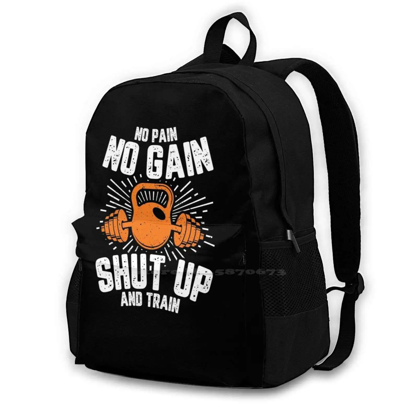 No Pain No Gain Shut Up And Train Travel Laptop Bagpack School Bags Bodybuilding Gym For Men Bodybuilding Gymtier Mens