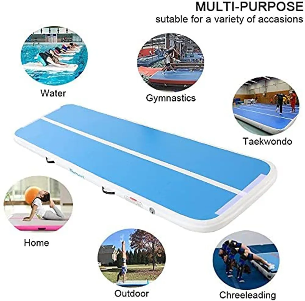 Aufblasbare Luftkissenbahn, aufblasbare Lufttauchmatte, Gymnastik-Tumble-Ketten-Luftmatten, 7 x 1 x 0,2 m, mit elektrischer Luftpumpe – Detail 6