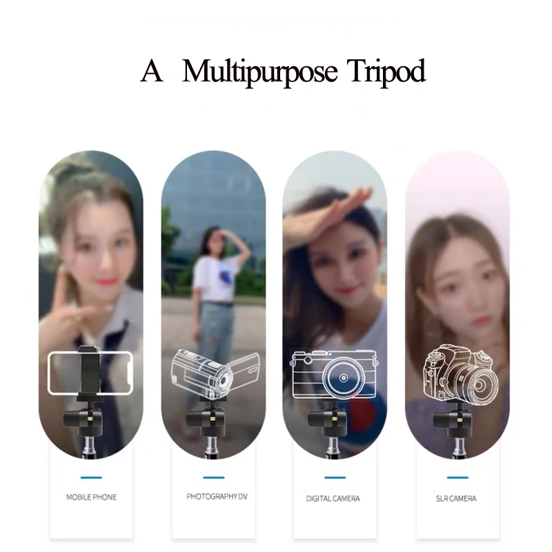 1.2/1.6/2.1m Portatile di Alluminio Del Telefono DSL Fotocamera live treppiede Supporto del basamento del Supporto del Treppiedi di Macchina