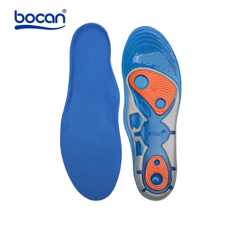 Bocan-シリコンジェルインソール,足底筋膜炎のための高品質のフットケア,ランニング,スポーツ,衝撃吸収パッド