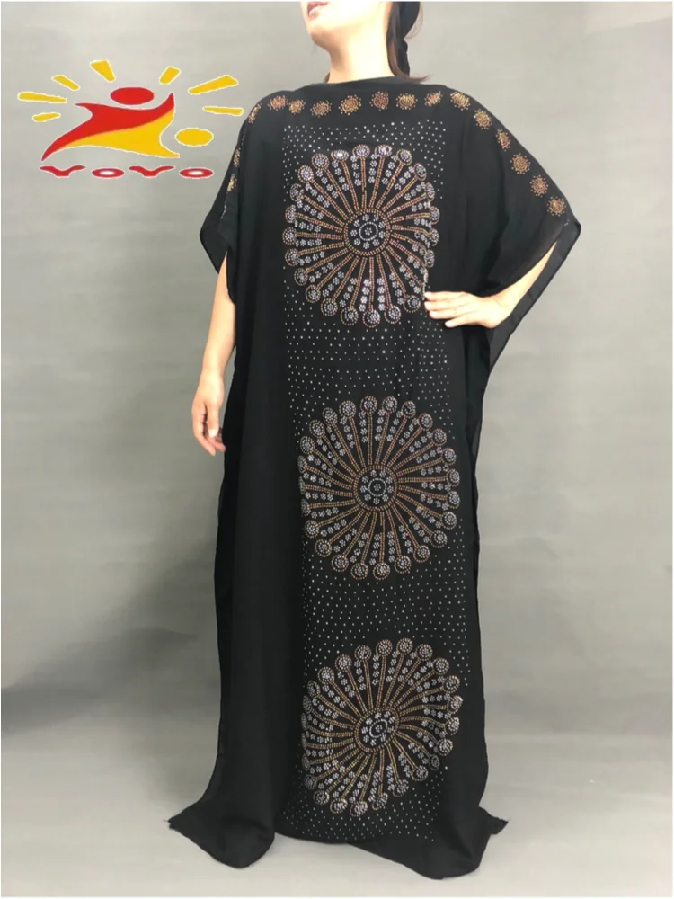 Vestido largo Abaya Dashiki africano para mujer, caftania turca con flores, moda musulmana para verano, HB098