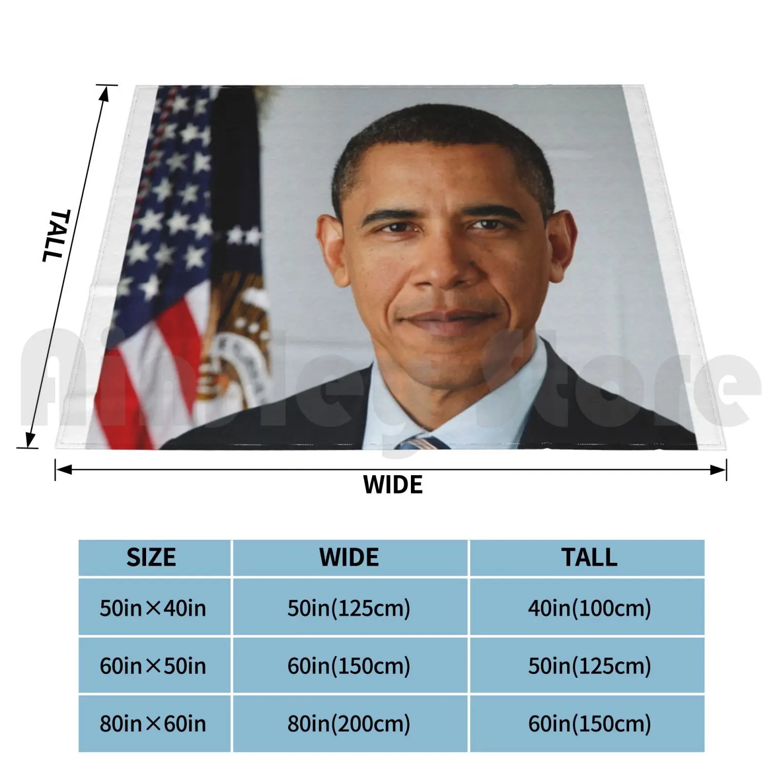 Barack Blanket Super Soft Warm Light Thin Beautiful Portrait Of Barack Obama Beautiful Portrait Barack Obama Nice