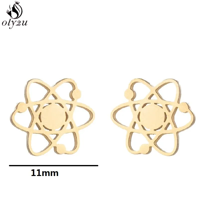 Multiple Golden Stainless Steel Stud Earrings for Women Men Minimalist Lighter Spider Web Rocket Earings Wholesale Pendientes