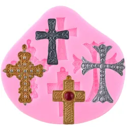 3D Cross Shape Silicone Molds DIY Wedding Cupcake Topper Fondant Cake Decorating Tools Candy Resin Clay Chocolate Gumpaste Mould