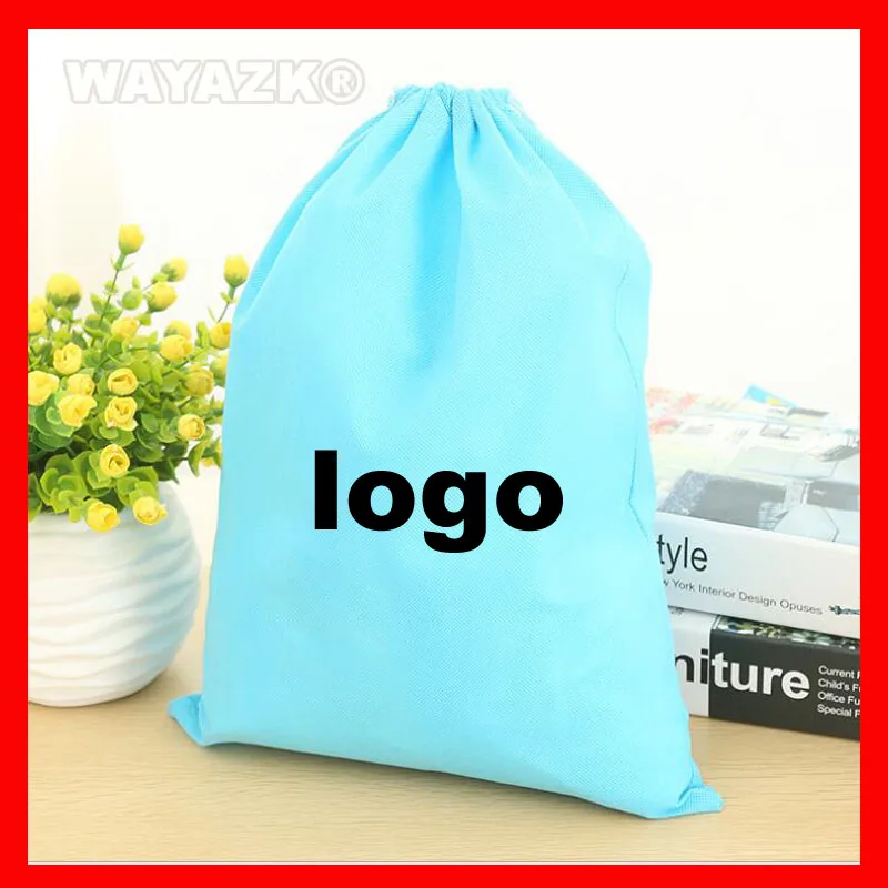 

(500Pcs/Lot) Personalized Eco Drawstring String Dust Packaging Bag with Custom Logo Printed