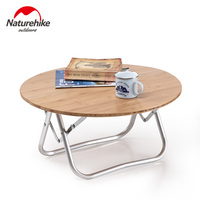Naturehike Camping Table Wooden Round Tourist Folding Bamboo Round Table Portable Outdoor Picnic Barbecue Camping Small 3.5kg