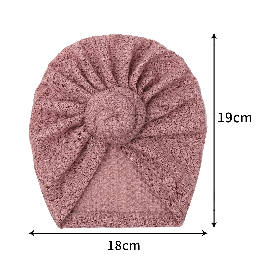 Chapeau tricoté en forme de gaufre pour bébé de 3 mois à 5 ans, turban, bonnet, de couleur unie, pour nouveau-né, fille et garçon