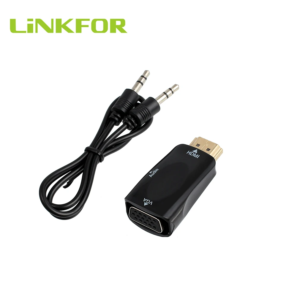 Link-hdmi互換,コンピューター,ラップトップ,vgaモニター,デジタルDVDセットトップボックス用のオーディオアダプター付き