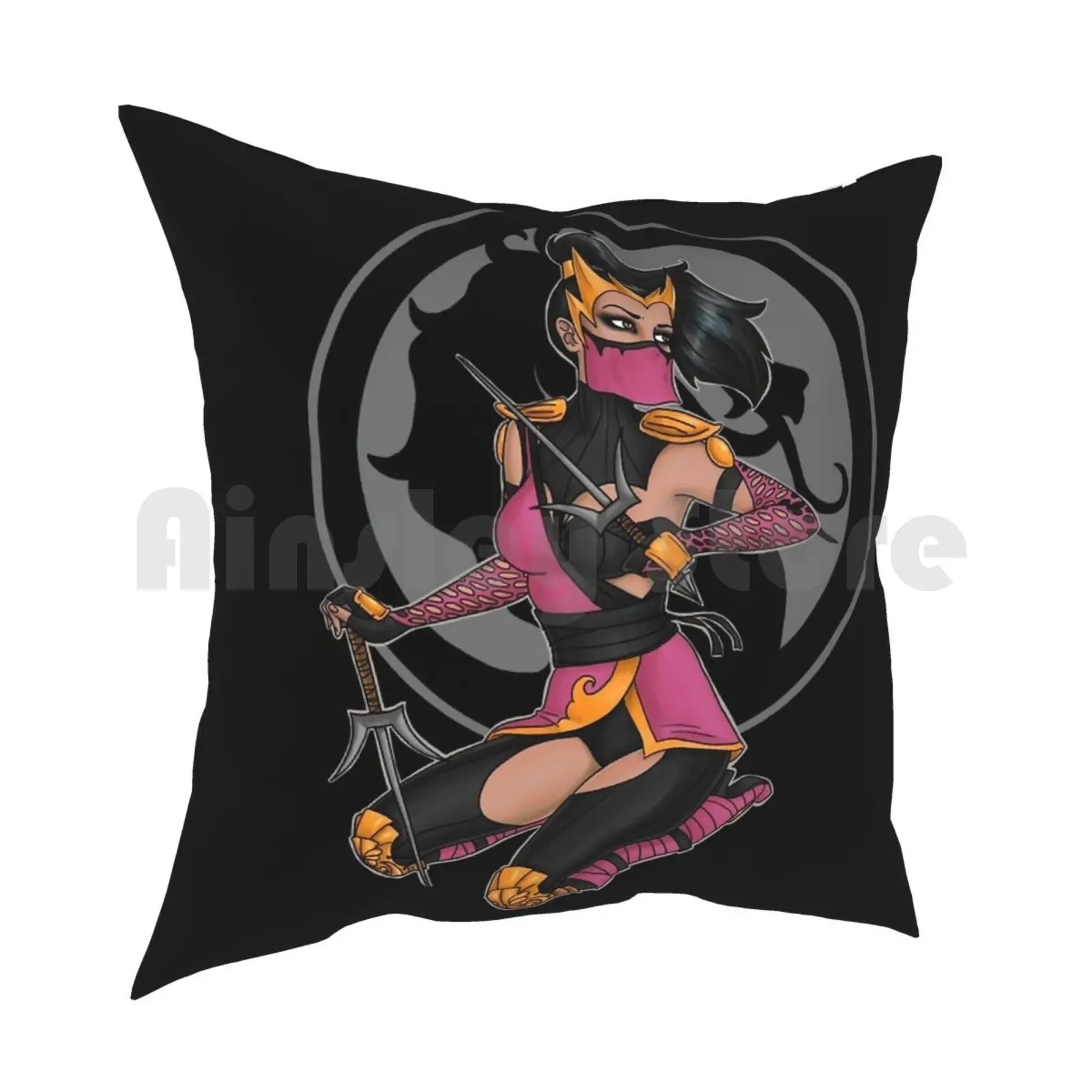 Mileena Pillow Case Printed Home Soft Throw Pillow Mkx Mortal Kombat Mortal Kombat Mileena Up Video Games Gamer