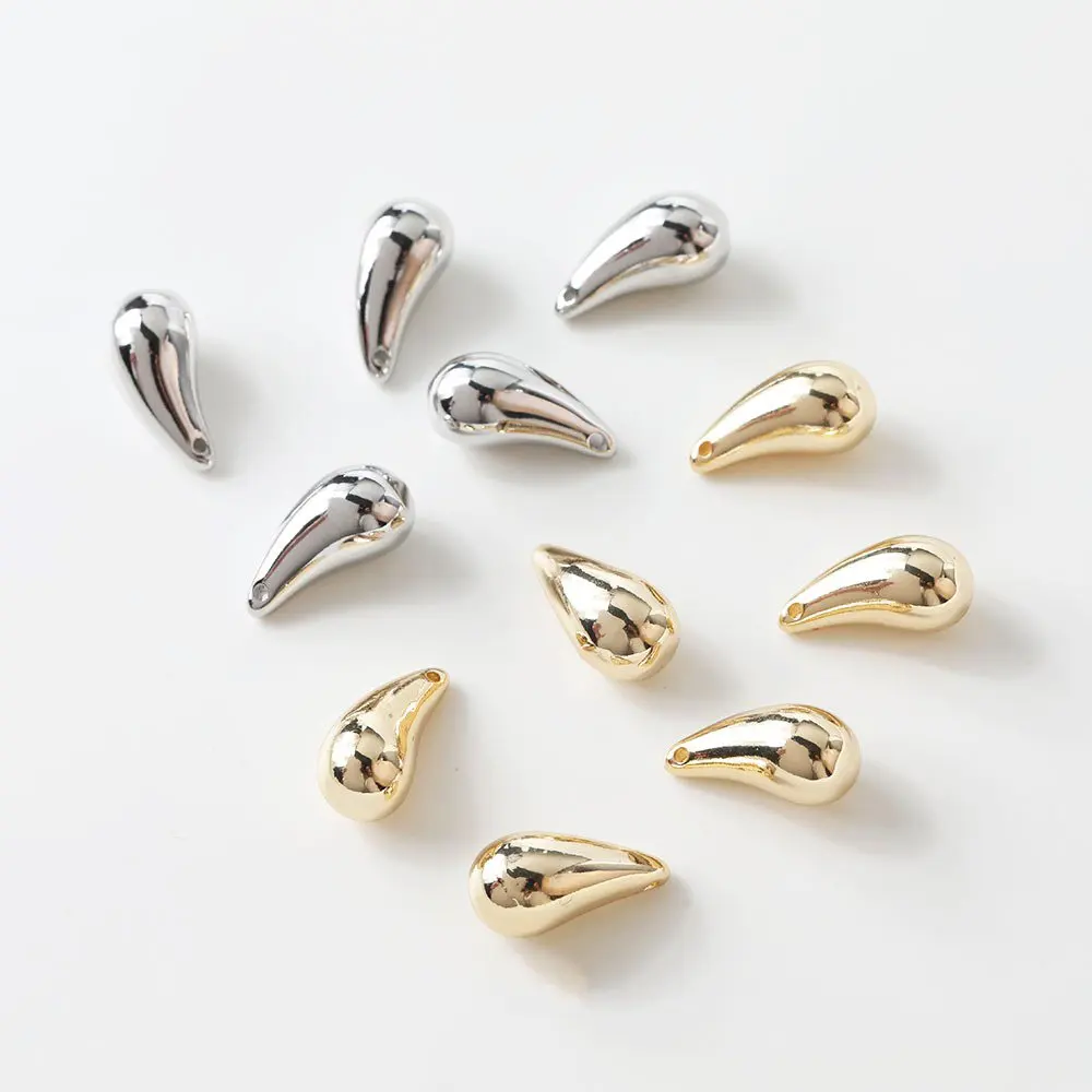 6 sztuk 8*15mm 14k Gold Plated kropla wisiorek z mosiądzu Charms dla tworzenia biżuterii kolczyki Diy dostaw ręcznie wykonane akcesoria