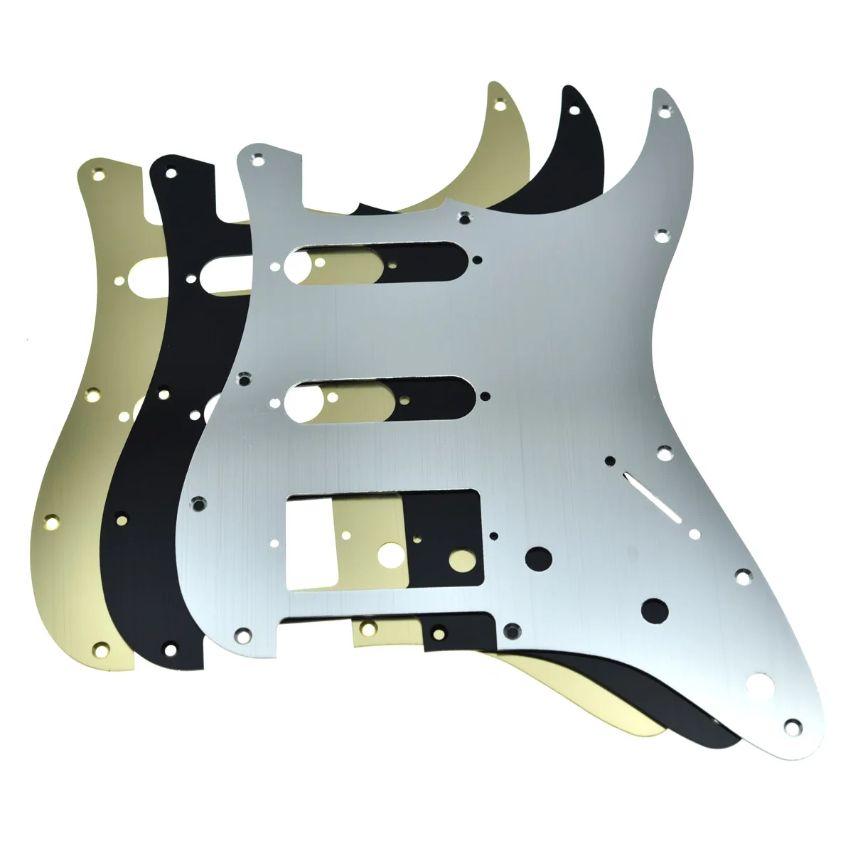 KAISH 11 Hole Metal Aluminum Anodized Modern Style ST Strat HSS Pickguard Fits American/Mexican Fender Strat