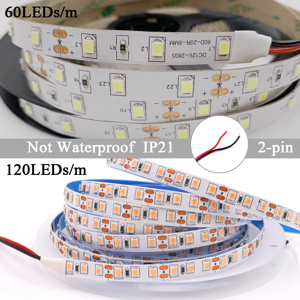 ​2835 Led Strip  5M 12V Tape Light 120Led  60LED Flexible Led Ribbon Pixel RGB White Pink Warm White Blue New Upgraded Brighter