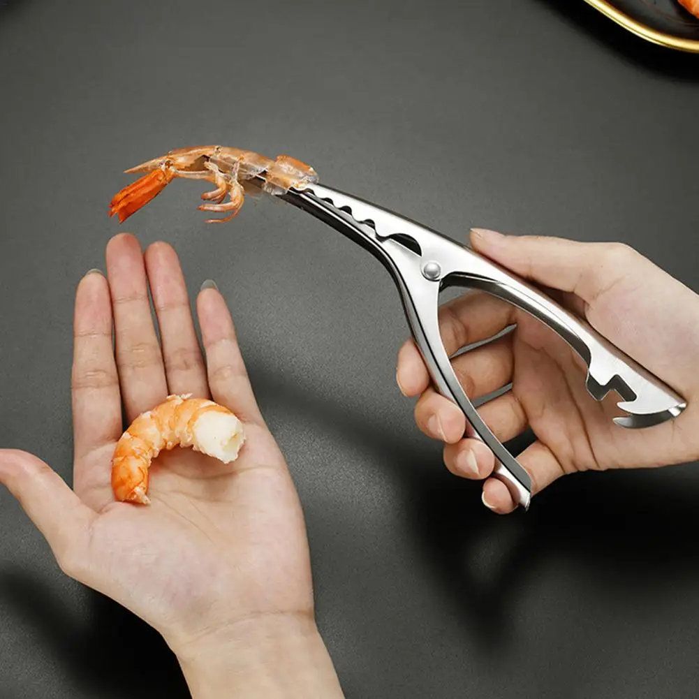 Portable Stainless Steel Shrimp Peeler Prawn Fishing Knife Lobster Sheller Peeler Kitchen Seafood Tool