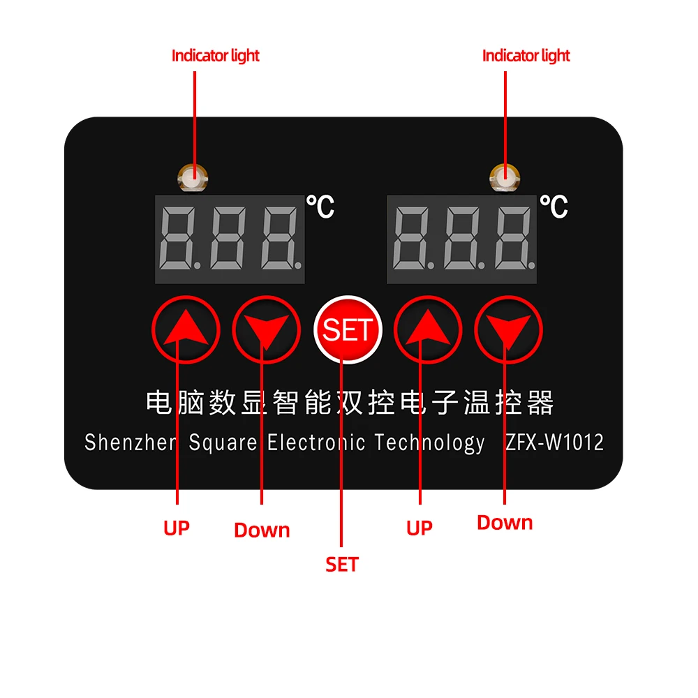 ZFX-W1012 Digital Thermostat Incubator Temperature Controller DC12V 24V AC 220V Thermoregulator Two Relay Output 30%off