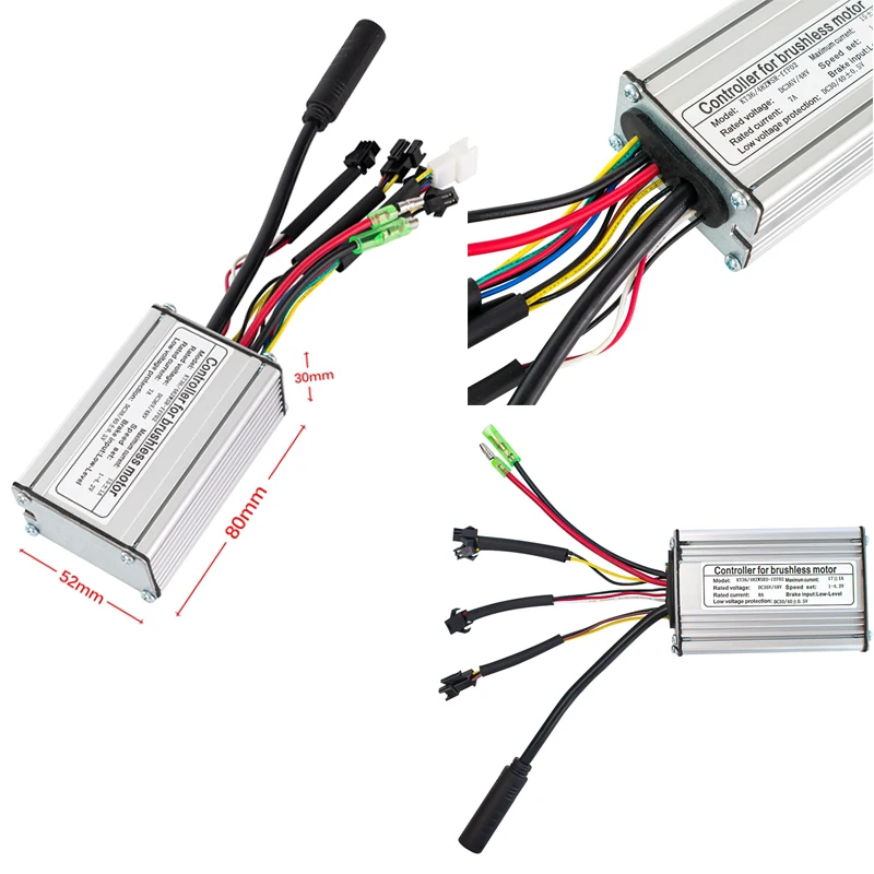 KT Brushless Controller 36V 48V Electric Bike 250W 350W Sine Wave Hall Sensor 15A 17A 6 Mosfet E-bike Scooter Controller Parts