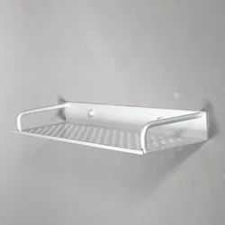 1set Corner Shelf Storage Rack Organizer Space Wall Mounted Rectangle Shelves Space Aluminum Shower Bathroom/Kitchen w/screws