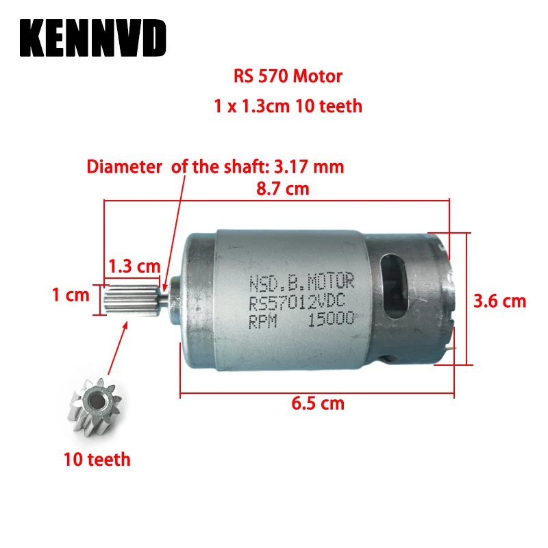 Motor de coche eléctrico para niños, RS380, RS390, RS550, 12V, 24V, RS570