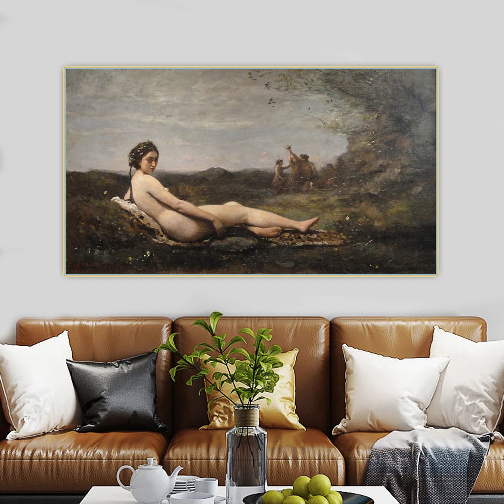 Citon Jean Baptiste Camille Corot《The Repose》Canvas Art Oil Painting Artwork Poster Picture Wall Decor Home Decoration