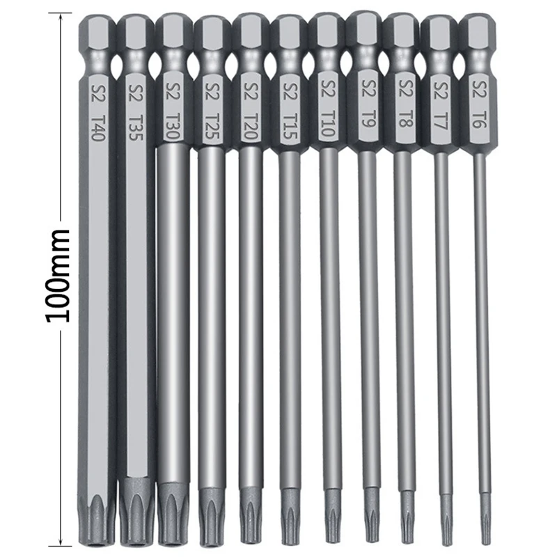 11pcs/12pcs zestaw końcówek zabezpieczony śrubokręt wkrętak wkrętowy wkrętnik Torx z płaską głowicą 1/4 \